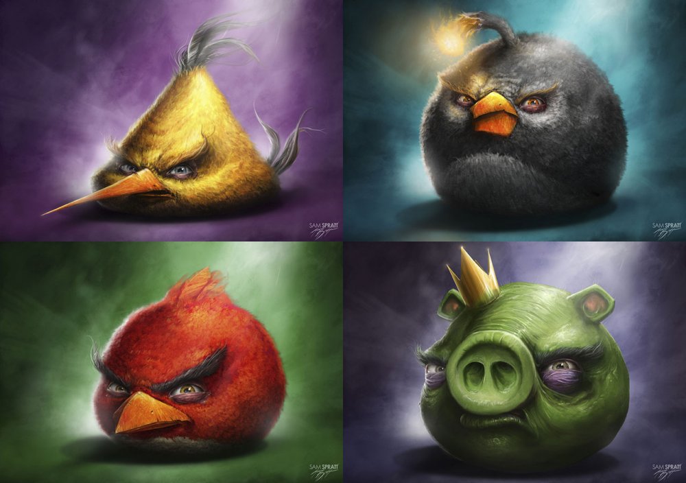 Angry Birds Illustration by Sam Spratt - (31380) - TheArtHunters